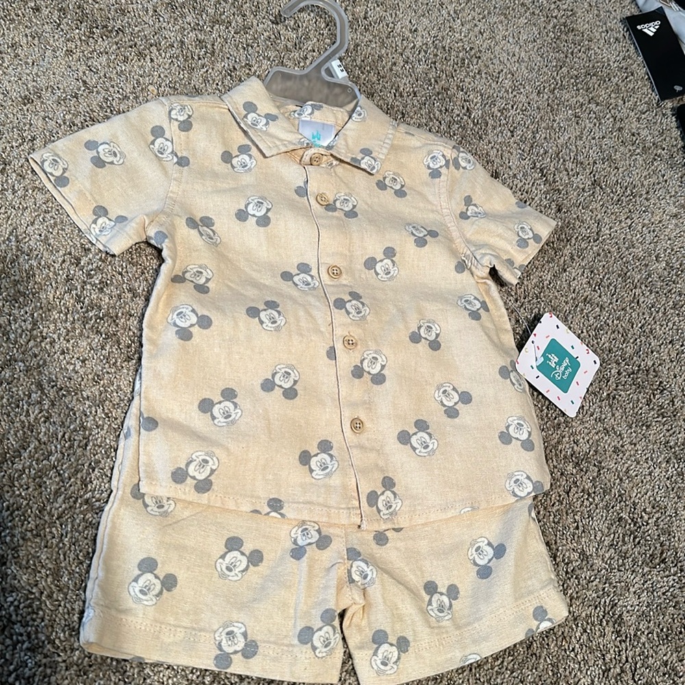 Mickey Mouse matching set comes with shorts size 18M